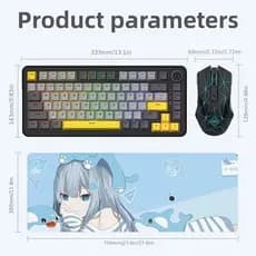 Kit com Teclado Mecânico Gamer Ajazz AK820 MAX + Mouse Gamer AJ52 + Mousepad