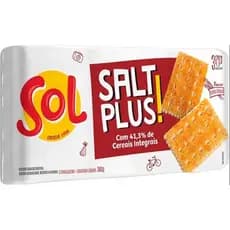BISCOITO CREAM CRACKER INTEGRAL SALT PLUS SOL 360G