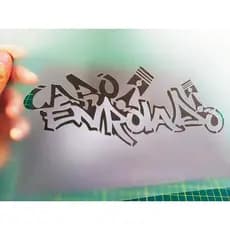 Stencil Cabo Enrolado para pinturas e aerografias / Molde Vazado Cabo Enrolado