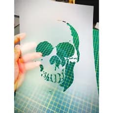 Molde Vazado Stencil para Aerografias e Pinturas Caveira 2R11