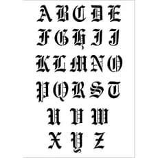 Stencil Letras Medievais / Molde Alfabeto Medieval Maiúsculo
