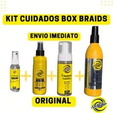 KIT CUIDADOS BOX BRAIDS ( SHAMPOO + TONICO + ESPUMA ANT FRIZZ + PERFUME)