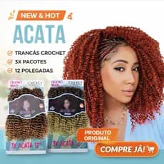 CABELO ORGÂNICO BLACK PARA CROCHET BRAIDS ACATA 300G