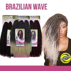 3X BRAZILIAN WAVE CROCHET BRAIDS SER MULHER 270G 5OCM