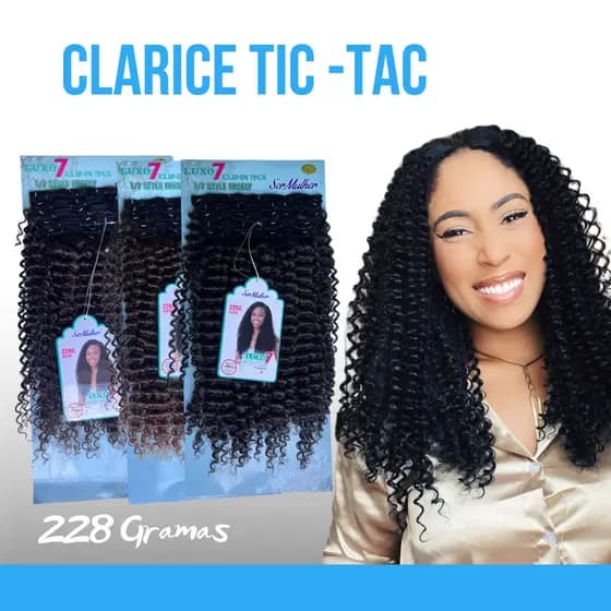 TIC TAC LUXO -  CLARICE 7 CLIP-IN 7 PC-  SER MULHER 228G 60 CM