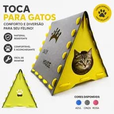 Toca Para Gatos Dobrável Cabana Pet Confortável Casa Gato Feltro Lavável Portátil Azul Cinza Rosa