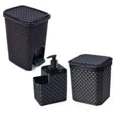 Jogo De Pia Organizador De Cozinha Porta Detergente mais lixeira de pia Mais Lixeira Com Pedal