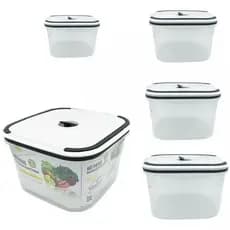 Potes Herméticos Plastico 5 Unidades Para mantimentos Micro-ondas alimentos geladeira Tamanhos