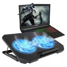 Base Para Notebook  2 Cooler B-MAX Eficiente Suporte Led Refrigerada Ventilação Silenciosa Cor Preto Cor Do Led Azul