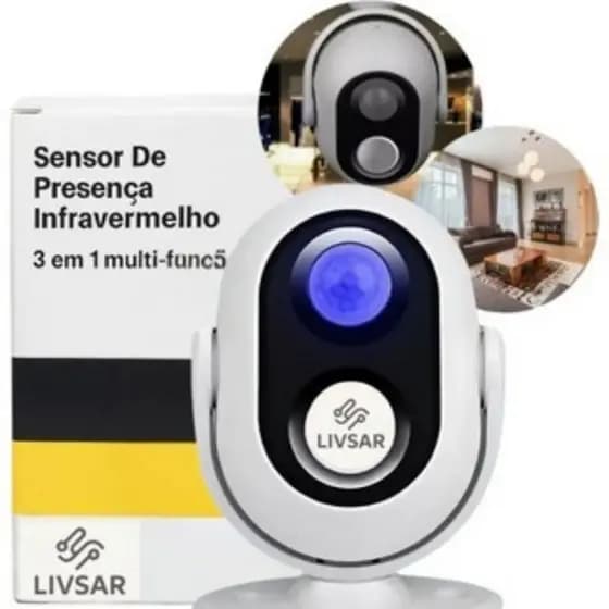 Sensor De Presença e Movimento Sem Fio Inteligente Alarme