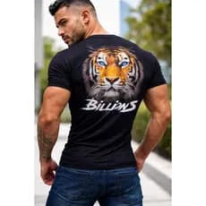 Camiseta Masculina Original Tigre Premium Gola Redonda Preta Não Desbota/Encolhe