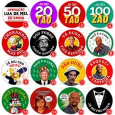 130 Adesivos para Casamento Gravata Noivo 4x4cm Hora da Gravata Lua De Mel Eu Apoio