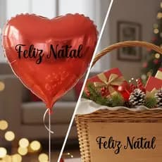 Adesivo Vinil “Feliz Natal” 19x6 cm – Decoração Natalina para Balão e Lembrancinhas