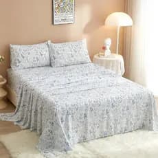 Kit Lençol Casal Jogo de Cama Casal 4 Peças Estampado Com Elástico