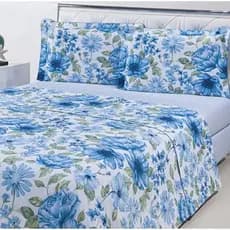 Lençol Casal King 3 Peças Jogo Roupa de Cama 100% Poliéster Com Elástico Estampado