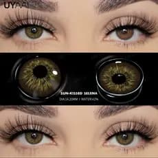 UYAAI Lentes de contato de cor cinza Sun-kissed Girls Series 14.2mm Lente de uso anual