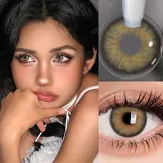 UYAAI Lentes De Contato De Cor Marrom Naturais Macias Olhos Grandes 14,5mm