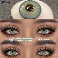 UYAAI Novas Lentes De Contato Coloridas Verdes , Olhos Marrons Naturais , Cinza , Série Secreta , Colorcon Para Maquiage