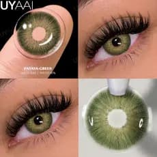UYAAI 2pcs/1pair New Russian Girl Pro Seriers Arrival Lentes De Contato Coloridas Naturais Verdes Usadas Anualmente