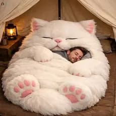 Adorável Saco De Dormir Com Envelope De Gato Super Macio E Confortável Para Homens Mulheres