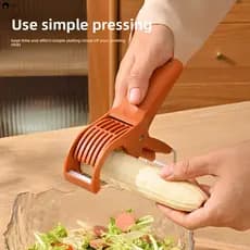 Cortador Manual De Alimentos Resistente Multifuncional De Aço Inoxidável Para Fatiador De Banana Ovo De Frutas E Presunt