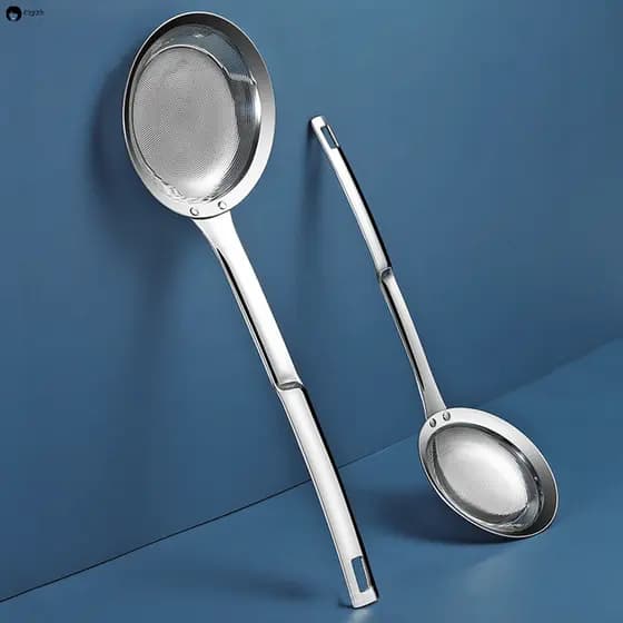 Coador De Óleo De Aço Inoxidável Para Casa , Filtro De Malha Multiuso Com Alça Longa , Acessórios De Cozinha