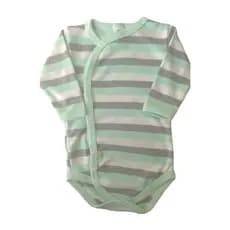 Body Kimono Listrado Manga Longa Roupa Para Bebê Algodão
