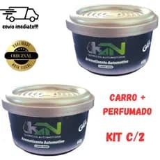 Kit c/2 Cheirinho para Carro Aromatizador em Gel KN 60g Aroma Carro Novo