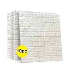 Kit 10pç Painel 3d Alto Relevo E Adesivo 77x70cm de Espuma
