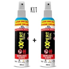 Kit com 2 Repelentes em spray P/ Pele  Expert Total com deet 10h 200ml