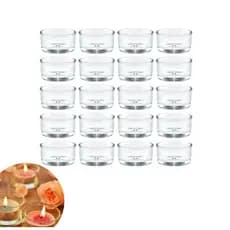 Kit 5 Castiçal De Vidro Redondo Para Decoração Pote Porta Vela Candelabro Suporte Luxo Decorativo Enfeite Casa
