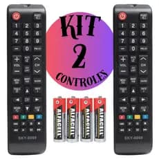 KIT 2 Controle Remoto Compatível TV Samsung Smart Hub TV