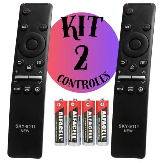 KIT 2 Controle Remoto TV SAMSUNG SMART 4K Netflix Prime Video
