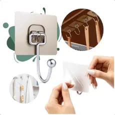 Kit 10 Gancho Adesivo Autocolante Metálico Parede Multifuncional Autocolante Casa Cozinha