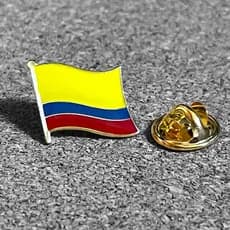 Broche Colômbia Bandeira Oficial Pin Diplomático Andes Caribe Comércio Bogotá