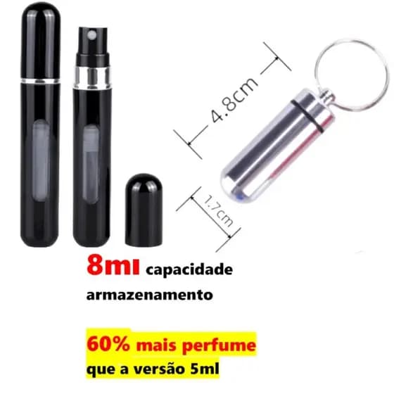 Kit Essencial Porta Perfume 8ml Inox Viagem Porta Remédio Dinheiro Utensílios