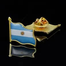 Broche Bandeira Argentina Pin Diplomático Aço Esmaltado Azul Hermanos Buenos Aires