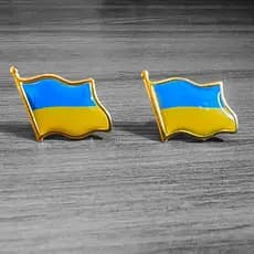 2 Broches Ucrânia Bandeira Pin Solidariedade Kiev Europa