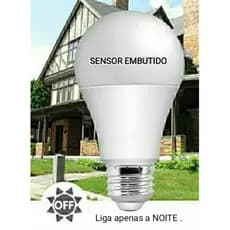 Lâmpada LED com Sensor de Movimento PIR, Iluminação com Liga e Desliga Automático, E27, Noturna