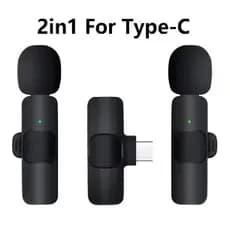 Microfone Lavalier Sem Fio, Mini Microfone, Portátil, Áudio, Gravação de Vídeo, iPhone, Android