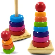 Brinquedo Educativo De Empilhar Pirâmide Grande ou Pequeno