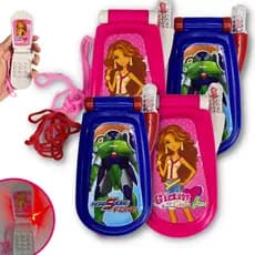 Kit 4 Celular De Brinquedo Musical C/ Luz Botões Telefone