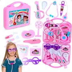 Kit Maleta Médica Enfermeira Infantil Criança Menina Doutora