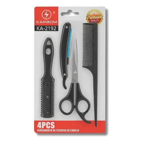 KIT DE CABELO C/ TESOURA/PENTE/NAVALHA KA-2192