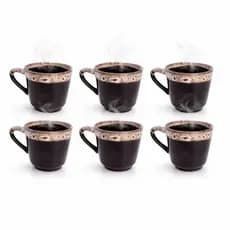 06un De Caneca De Porcelana Borda Decorada 200ml