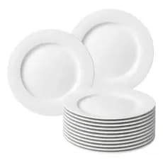 Kit 10un De Prato Raso De Melamina Branco Sobremesa 15cm