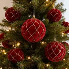Kit Com 2 Bolas De Natal Decoração Festas Camurça 10cm