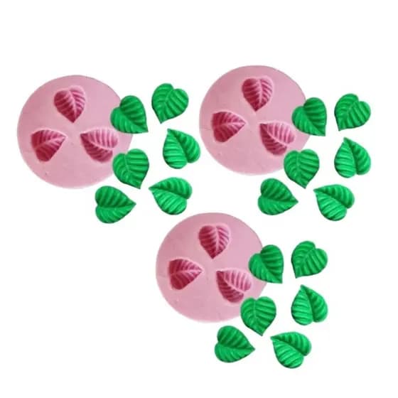 Molde de silicone -  kit 3pçs (3 mini FOLHINHAS/ mini folhas).
