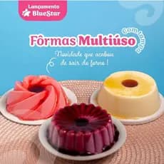 10 mini formas de pudim com tampa (Formas multiuso 150ml )  BlueStar.