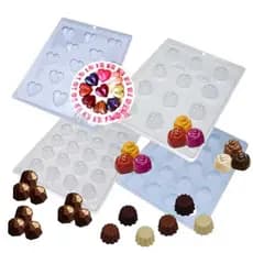 Kit 4 formas simples Doces finos Elegance- forma para chocolate BWB.
